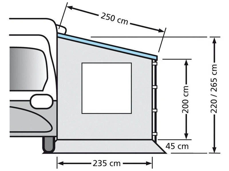 Eurotrail Zijwand Cassetteluifel Zonder Raam 220 4 Eurotrail Zijwand Cassetteluifel Zonder Raam 220 - Afbeelding 2