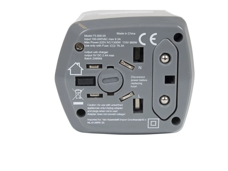 Bo-Trail Reisstekker Global USB 7 Bo-Trail Reisstekker Global USB - Afbeelding 5