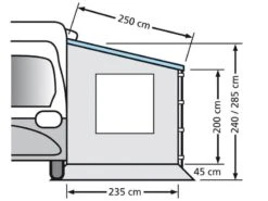 Eurotrail Zijwand Cassetteluifel Met Raam 250 -Winkel Voor Kampeerartikelen Voor Buiten eurotrail zijwand camperluifel fiamma omnistore 250 etct0018 250w 1
