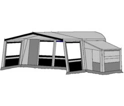 Te Velde Voortent De Vaart Lux 240 Cm Antraciet -Winkel Voor Kampeerartikelen Voor Buiten te velde voortenten met uitbouw en luifel de vaart lux antraciet2